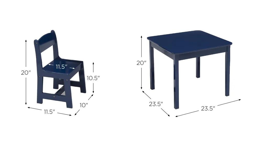 MySize Wood Table and Two Chair Set by Delta Children Dimensions
