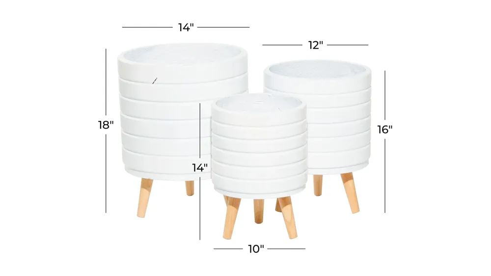 CosmoLiving Youme Planter Set of 3 Dimensions