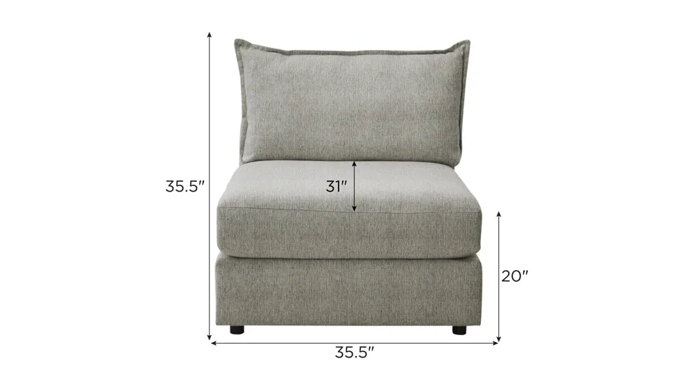 Durango Armless Chair Dimensions