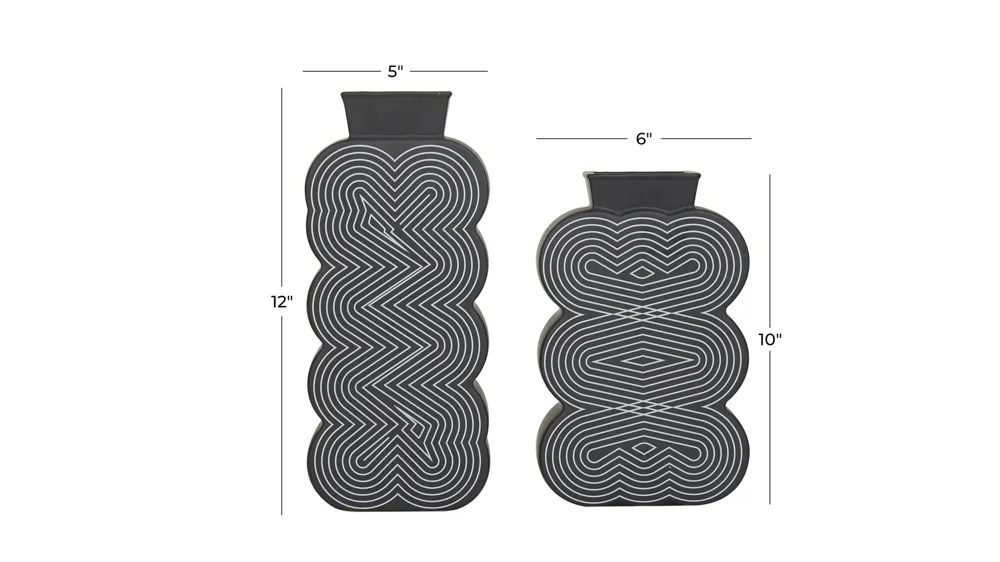 Ivy Collection Smythkepe Vase Set of 2 Dimensions
