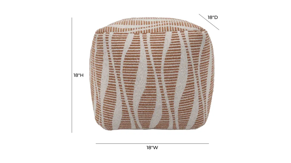Ember Woven Pouf Dimensions