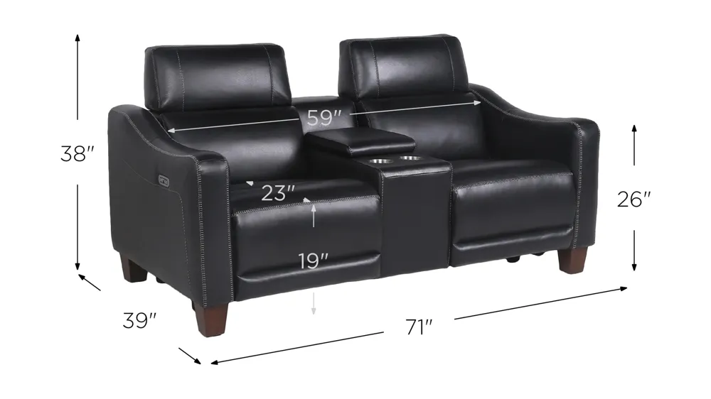 Giorno Power Loveseat Dimensions