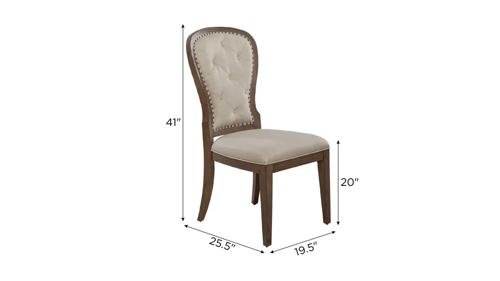 Americana Farmhouse Upholstered Side Chair Set of 2 Dimensions