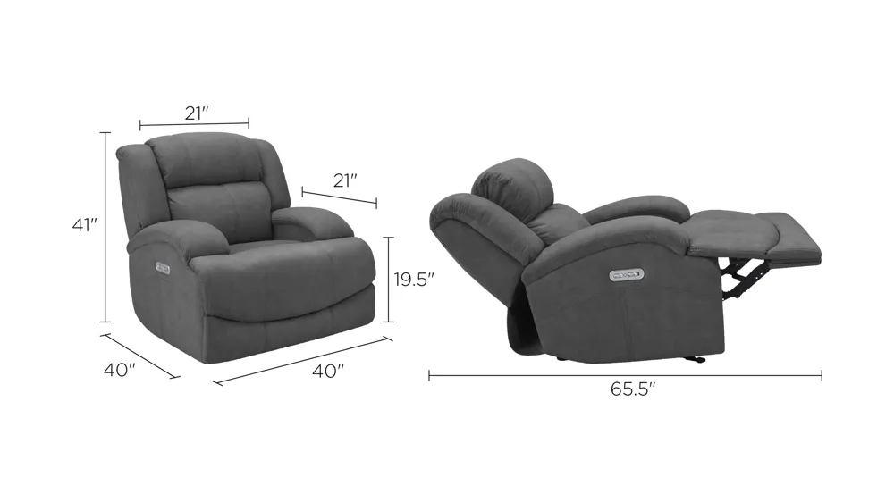 Quincey Glider Power Recliner Dimensions
