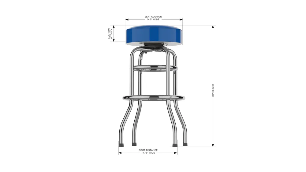 NFL Backless Swivel Bar Stool Dimensions