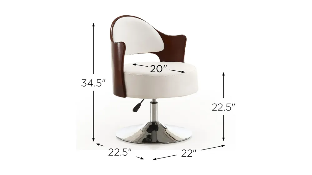 Bopper Adjustable Height Swivel Accent Chair (Set of 2) Dimensions