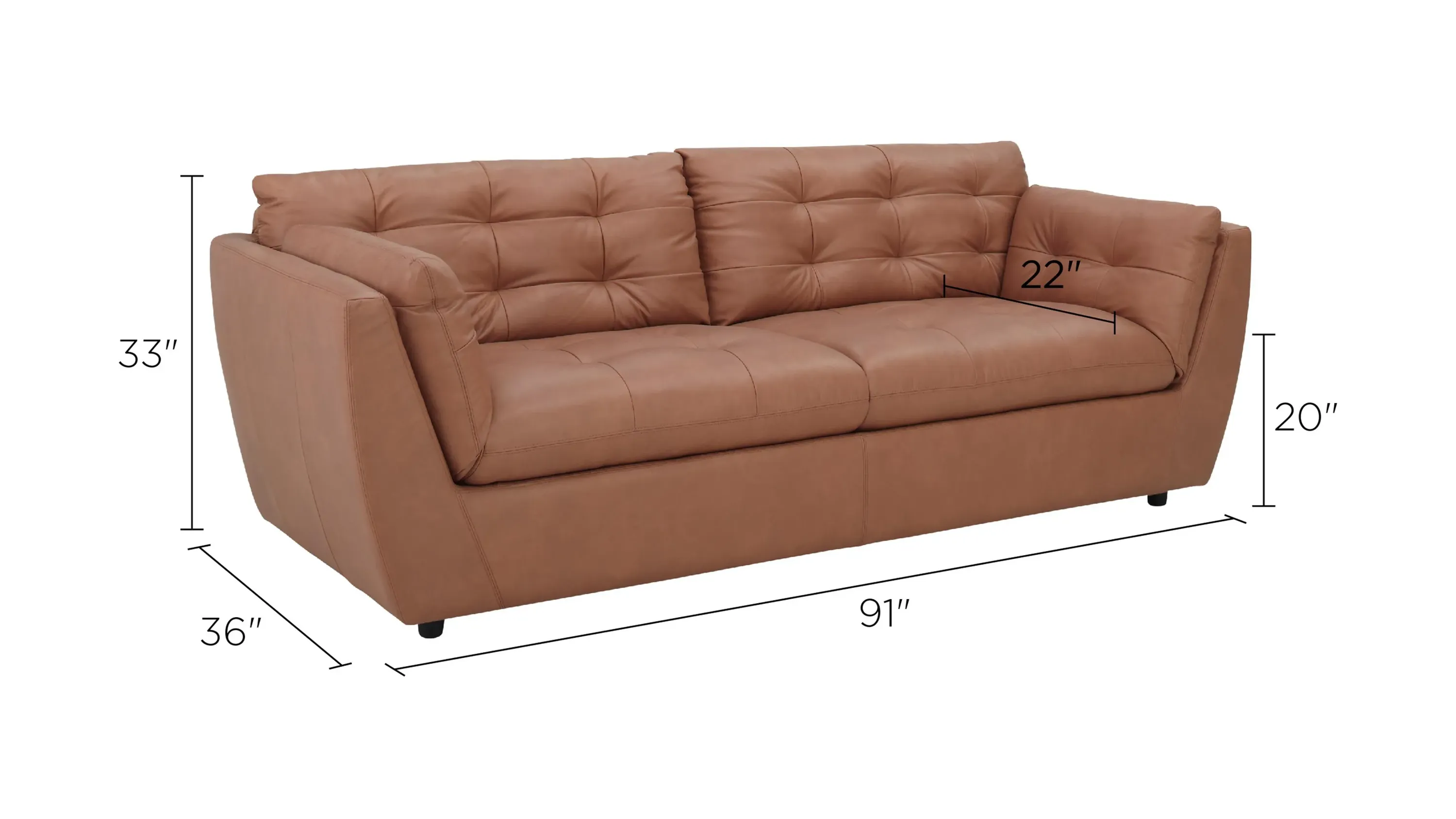 Damar Leather Sofa | Raymour & Flanigan | Raymour & Flanigan