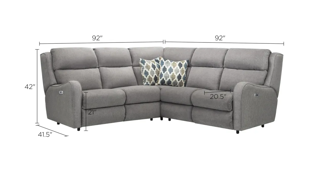 Lagamo 3-pc. Sectional Sofa Dimensions