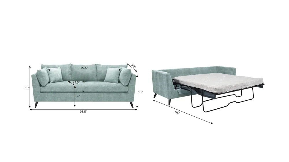 Caruso Queen Sleeper Sofa Dimensions