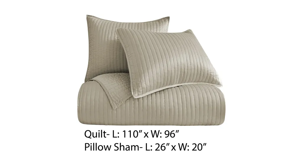 Satin Channel 3-pc. Quilt Set Dimensions