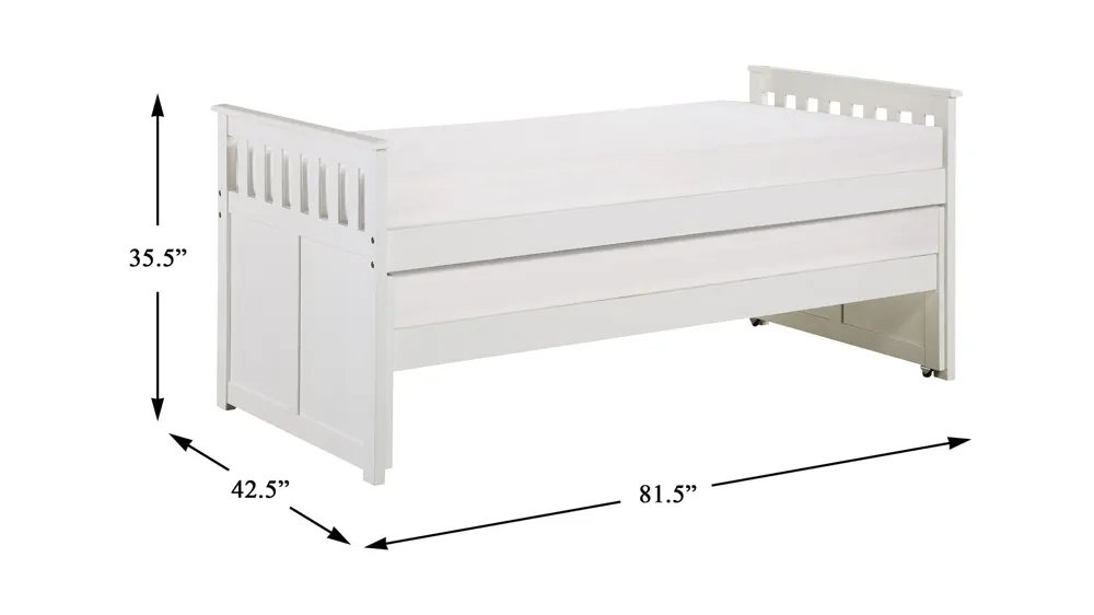 Belisar Twin Bed w/ Trundle Dimensions
