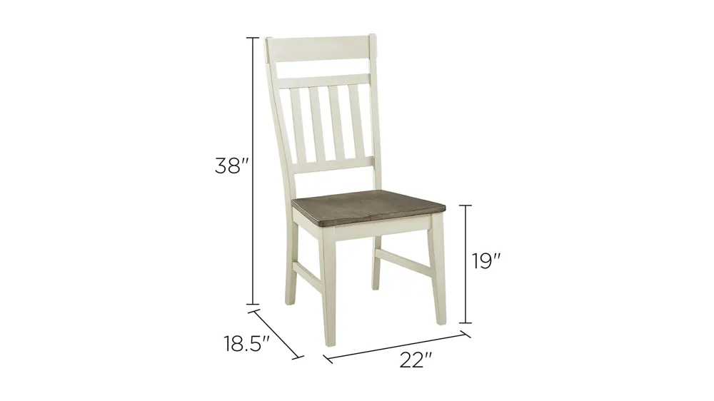 Bremerton Slatback Dining Chair - Set of 2 Dimensions