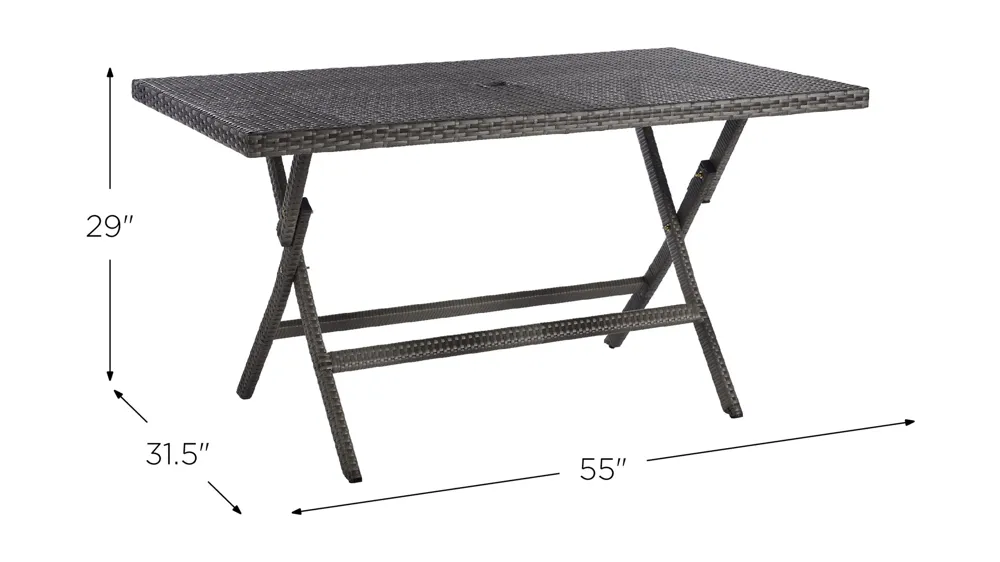 Neval Outdoor Folding Table Dimensions