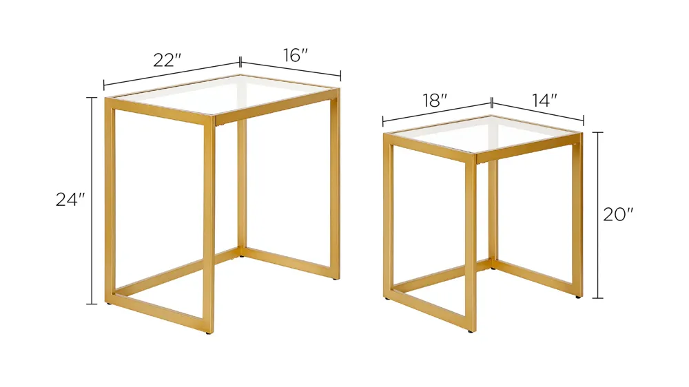 Ophelio Nesting End Table Set Dimensions