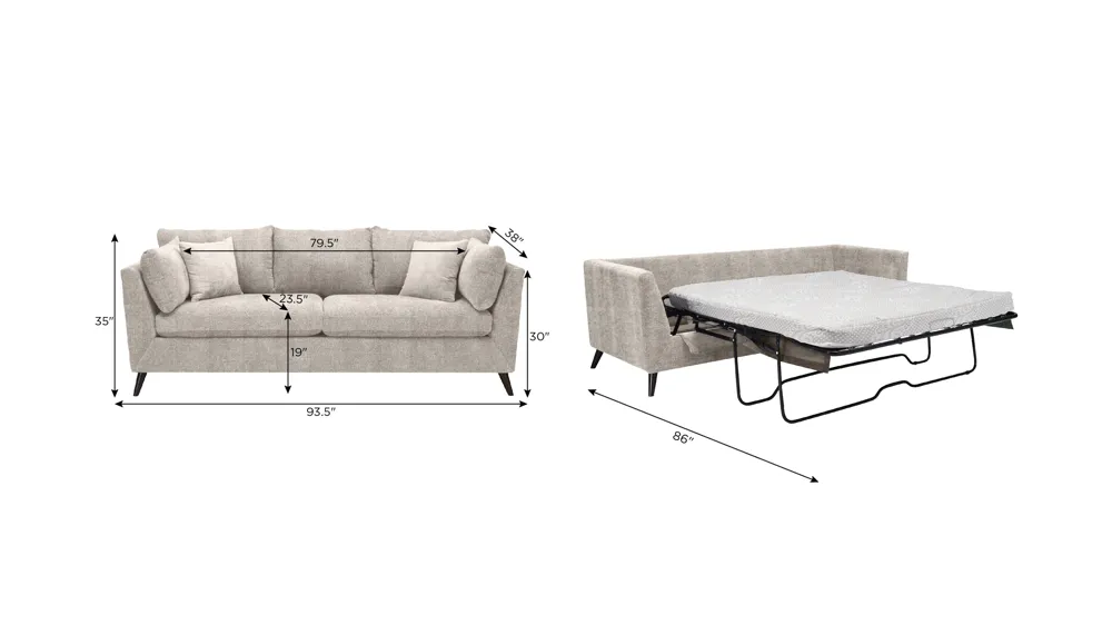 Caruso Queen Sleeper Sofa Dimensions