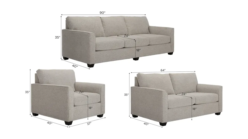 Kendall Living Room Set Dimensions