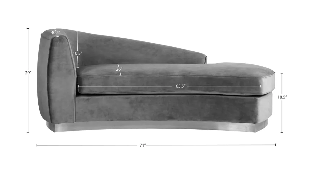 Julian Velvet Chaise Dimensions