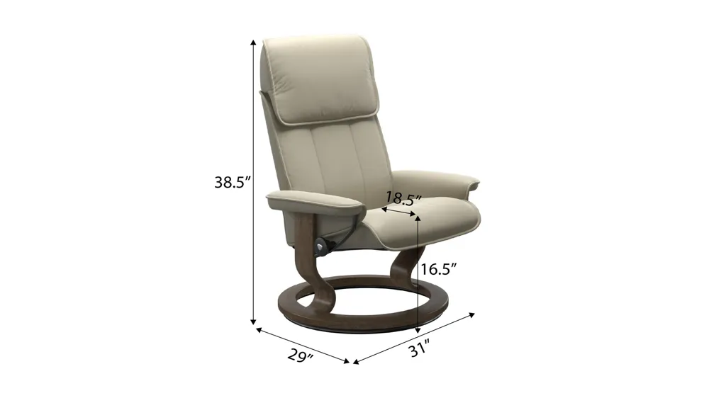 Admiral Medium Classic Recliner Dimensions