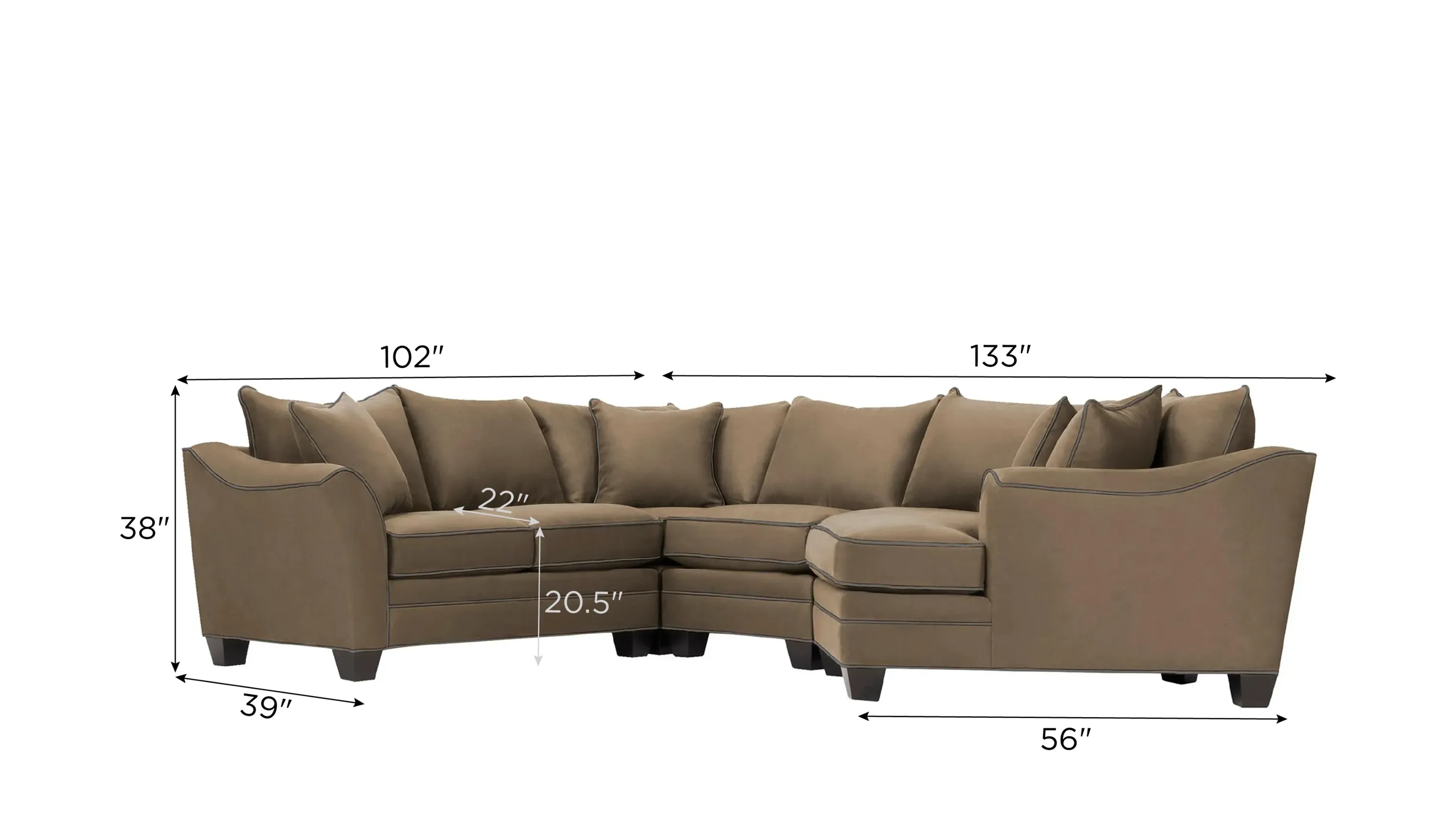 Foresthill 4-pc. Right Hand Cuddler Sectional Sofa | Raymour