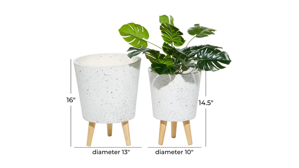 Ivy Collection Sheik Planter Set of 2 Dimensions