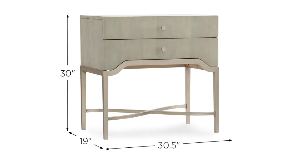 Elixir Two-Drawer Nightstand Dimensions