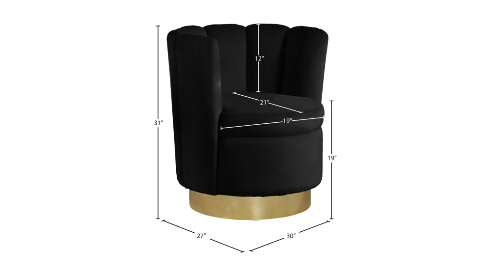 Lily Velvet Accent Chair Dimensions