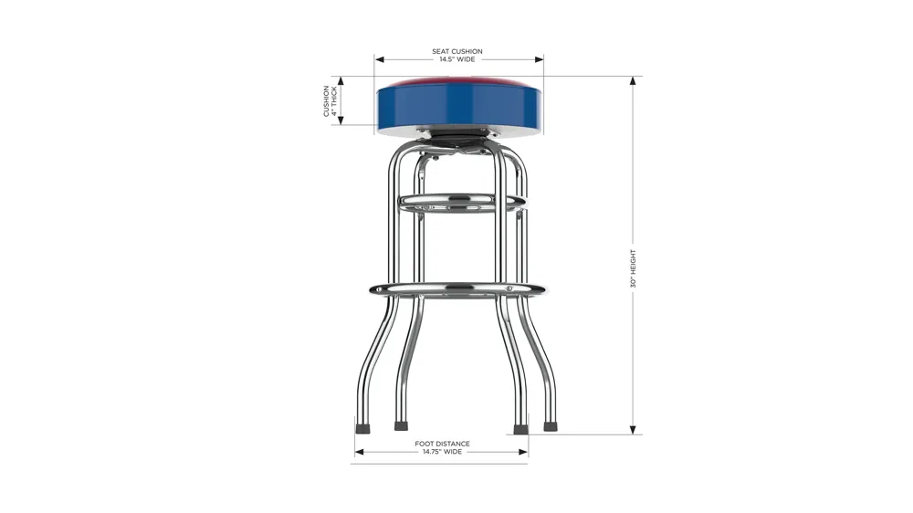 NHL Backless Swivel Bar Stool Dimensions