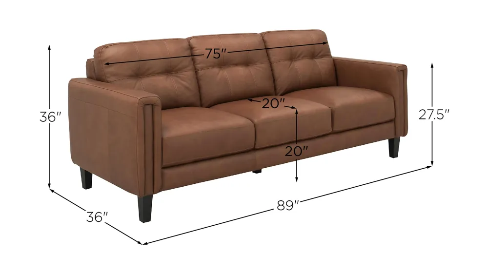 Salerno Leather Sofa Dimensions