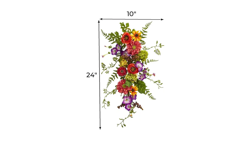 Garden Flower Teardrop Dimensions