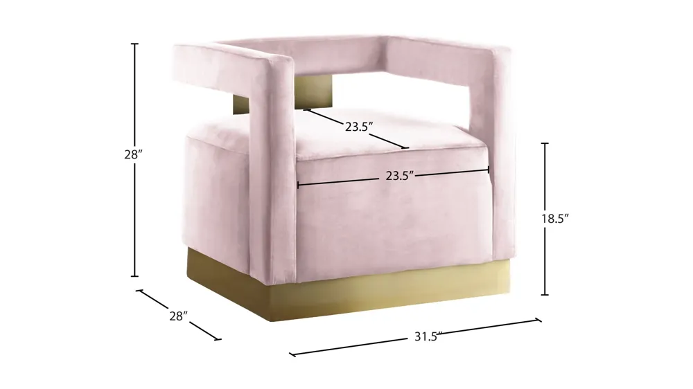 Armani Velvet Accent Chair Dimensions