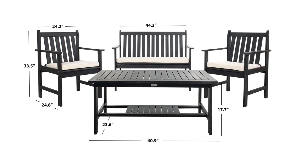 Richmond 4-pc. Patio Set Dimensions