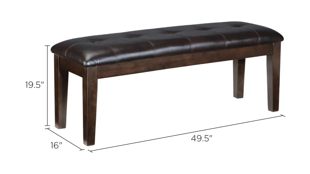 Haddigan Casual Large Upholstered Dining Room Bench Dimensions