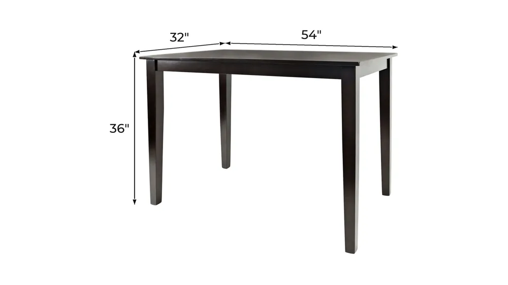 Simplicity Counter-Height Dining Table Dimensions