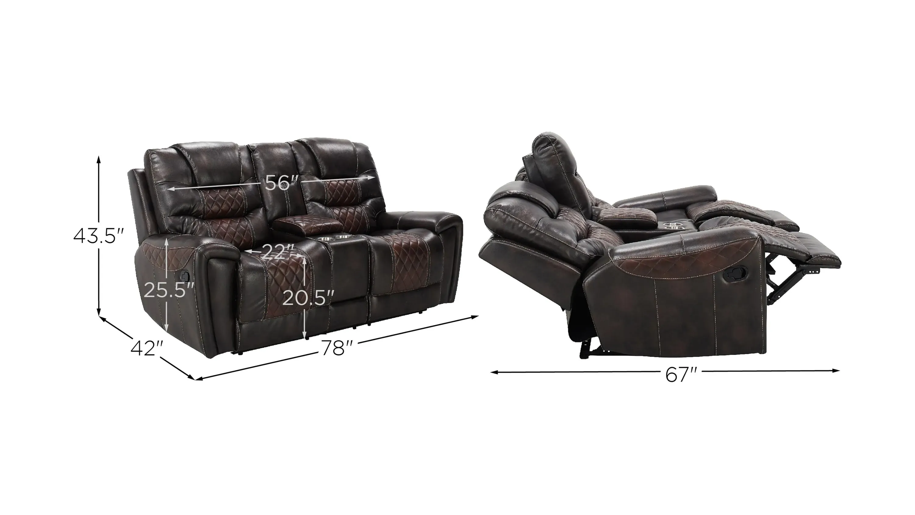 Corrigan Reclining Console Loveseat | Raymour & Flanigan