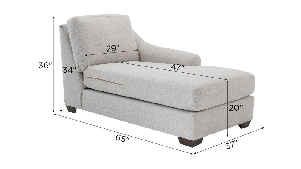 Thatcher Right Arm Facing Chaise Dimensions