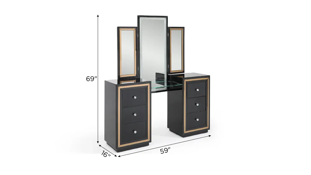 Amber Vanity and Mirror Dimensions