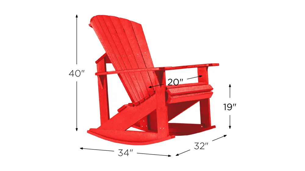 Generation Recycled Outdoor Adirondack Rocker Dimensions