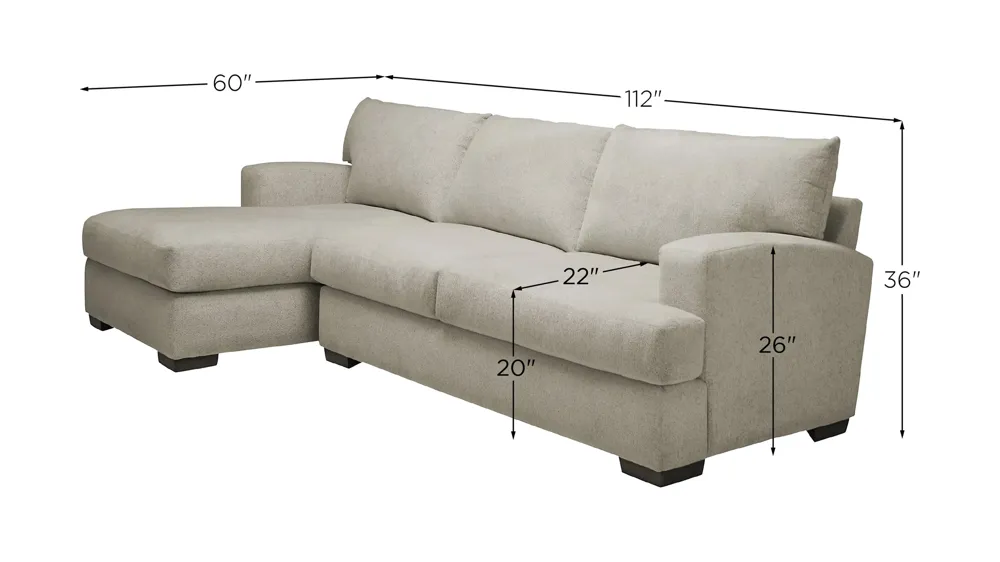 Haley 2-pc. Sectional Dimensions