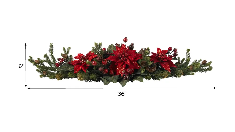 Poinsettia & Berry Centerpiece Dimensions