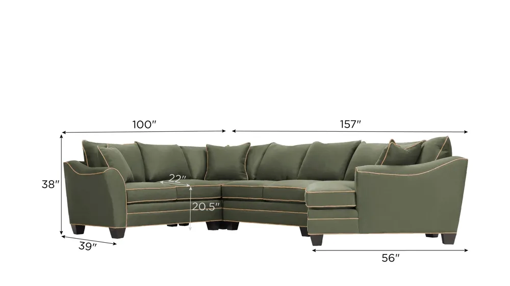 Foresthill 4-pc. Right Hand Cuddler with Loveseat Sectional Sofa Dimensions