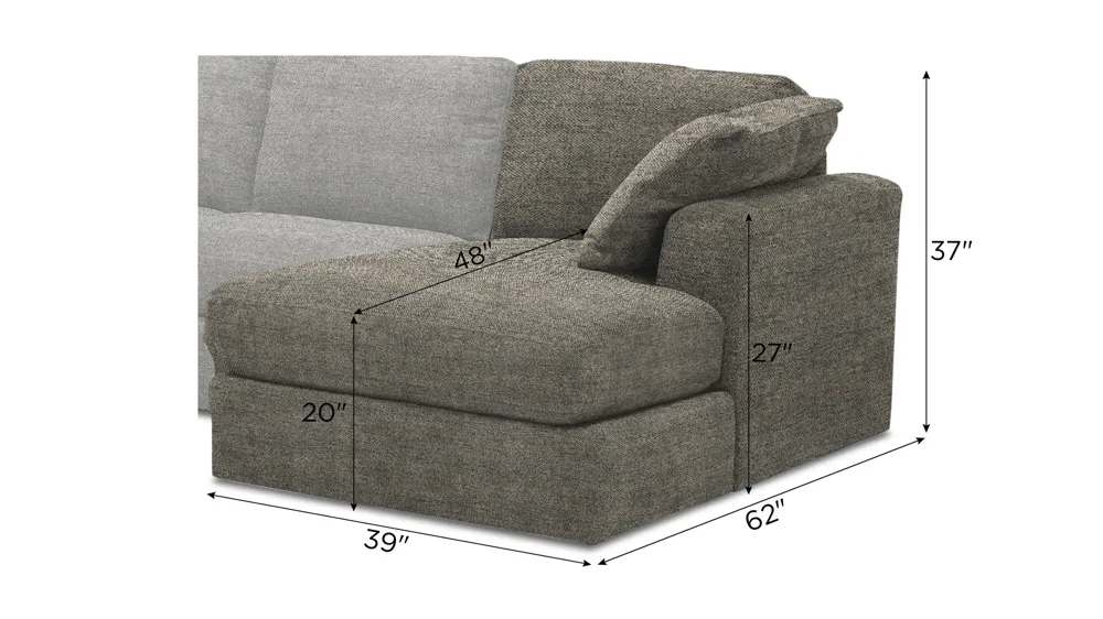 Nappily Right Arm Facing Chaise Dimensions