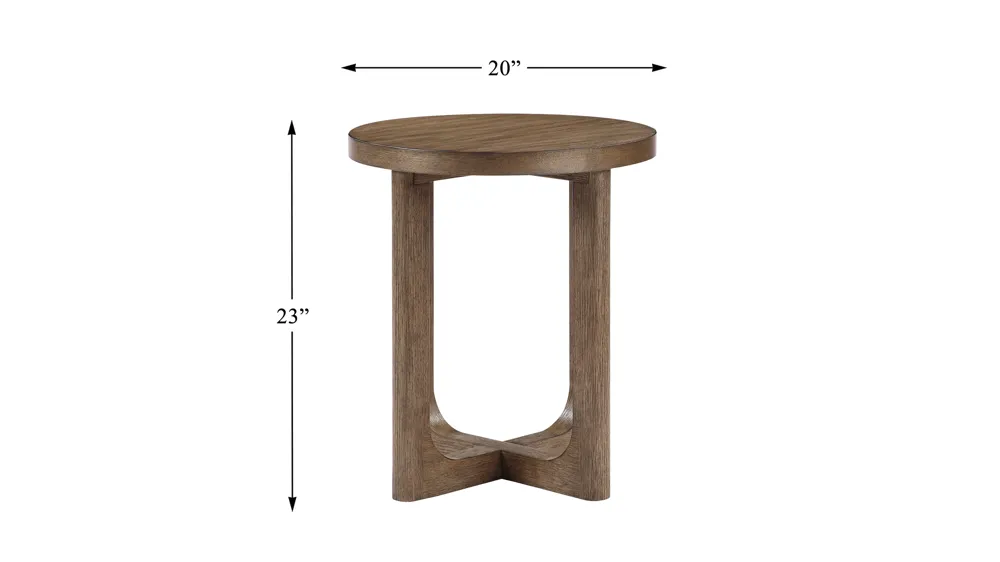 Almond Round End Table Dimensions