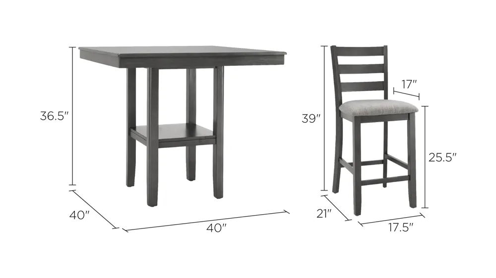 Radley 5-pc. Counter-height Dining Set Dimensions