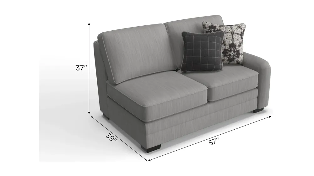 Caid Chenille Right Arm Facing Loveseat Dimensions