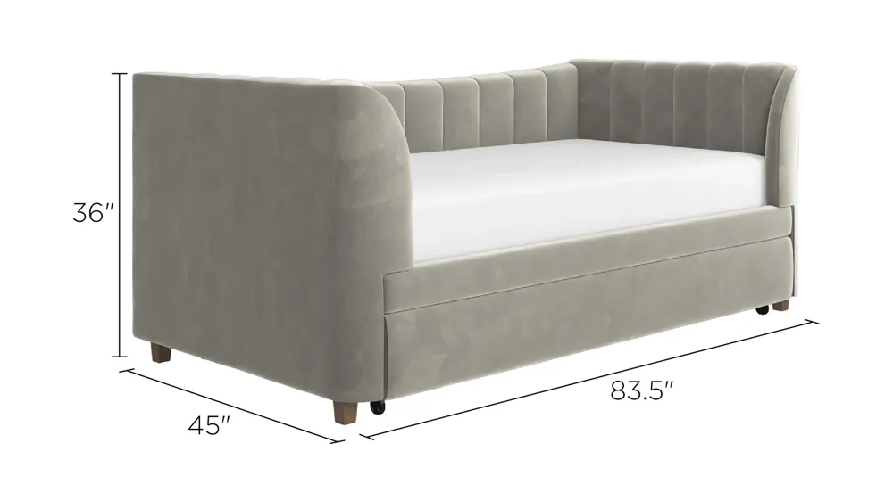 Little Seeds Valentina Upholstered Daybed with Trundle Dimensions