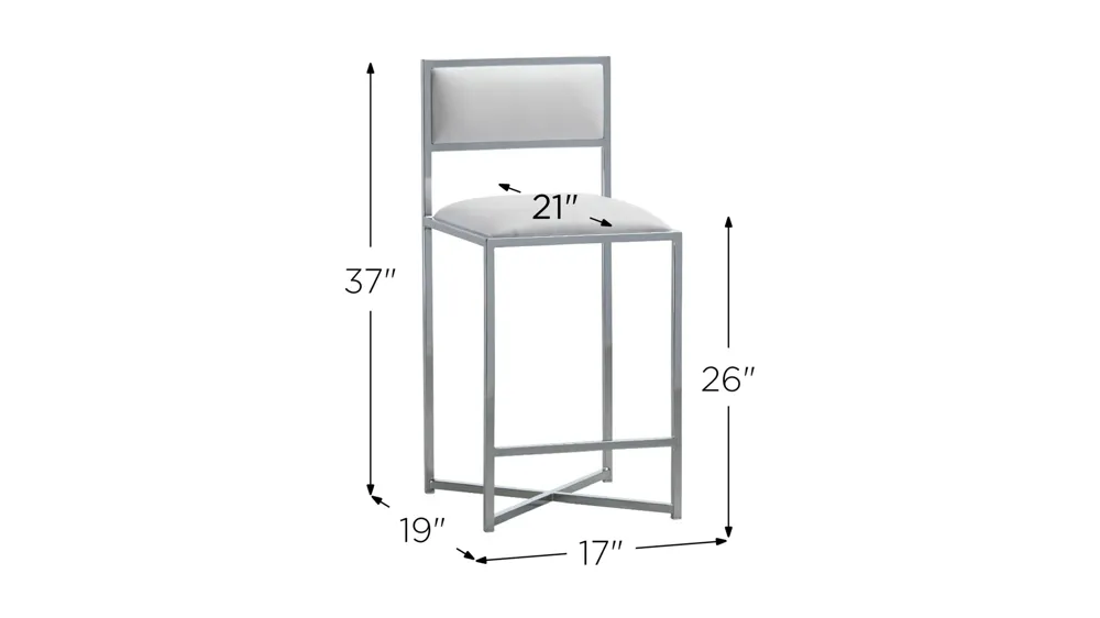 Amalfi X-Base Counter Stool- Set of 2 Dimensions
