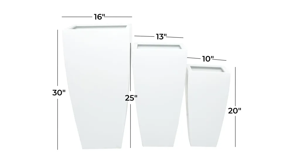 Ivy Collection Chattanooga Planter Set of 3 Dimensions