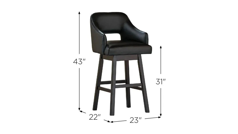Meryle Open Swivel Bar Stool - Set of 2 Dimensions
