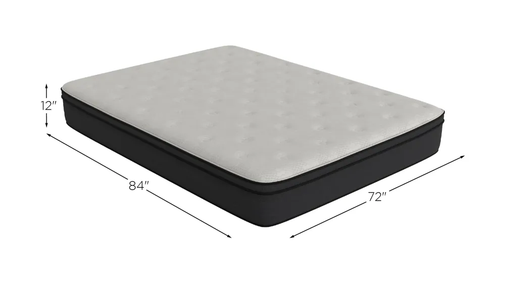 SleepInc. 12-inch Medium Hybrid Mattress in a Box Dimensions
