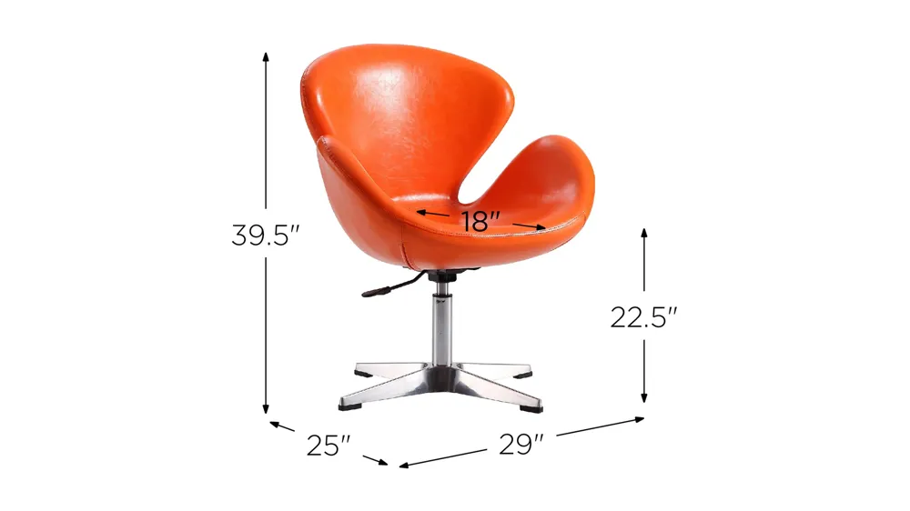 Raspberry Adjustable Swivel Chair (Set of 2) Dimensions